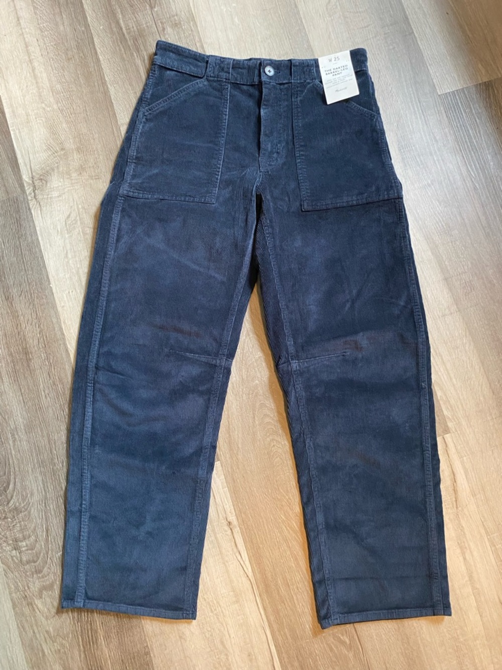 Madewell Women's Corduroy Barrel Leg Pants - Blue